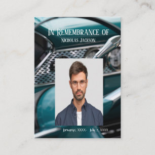 Memorial Service Invite Antique Cars Auto Vehicles