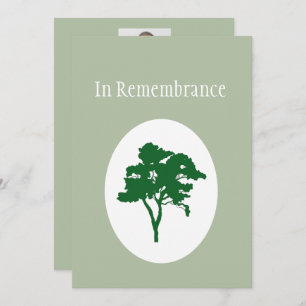 Memorial Service Invite Classic Green Tree Image