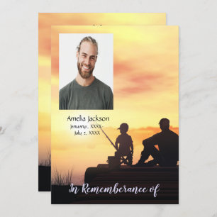 Memorial Service Invite Father Son Fishing Fish