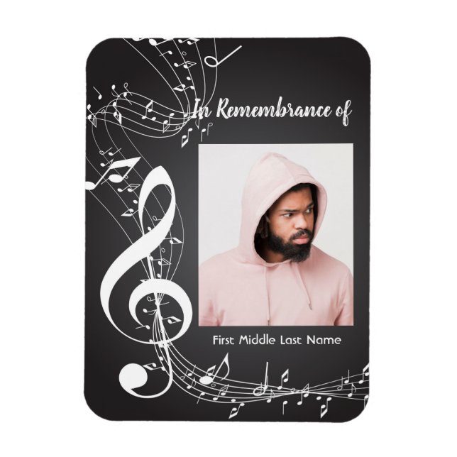 Memorial Service Invite Music Notes background Magnet (Vertical)