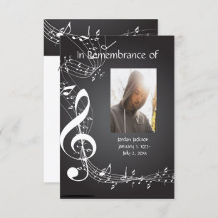 Memorial Service Invite Music Notes Custom