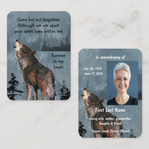 Memorial Service Invite Watercolor Howling Wolf