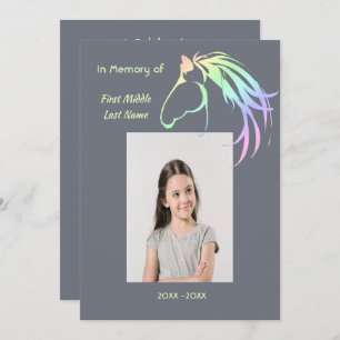 Memorial Service Invite Watercolor Pastel Horse