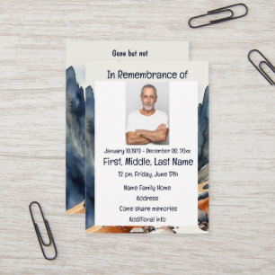 Memorial Service Invite Watercolor Walking Hiking