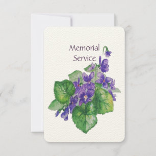 Memorial Service Invite Watercolor Wild Violet