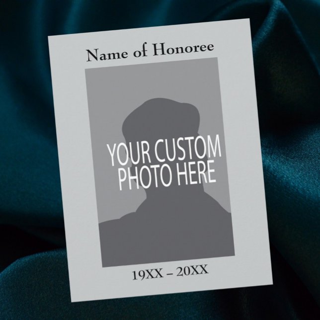 Memorial Service Keepsake Card with Photo (Creator Uploaded)