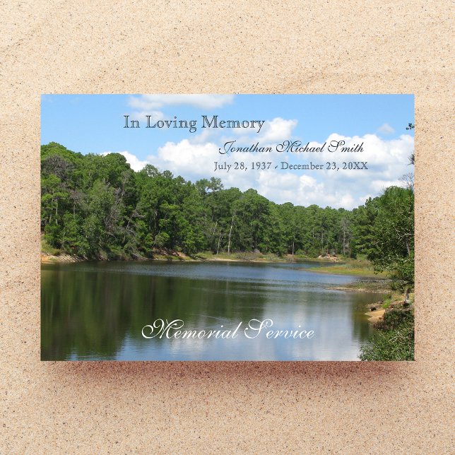 Memorial Service Lake Announcement Invitation (Creator Uploaded)