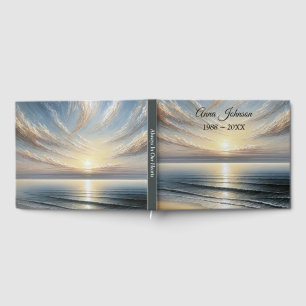 Memorial Service Ocean Sunrise Seascape Guest Book
