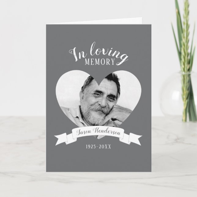 Memorial service photo cancer white ribbon program programme (Front)