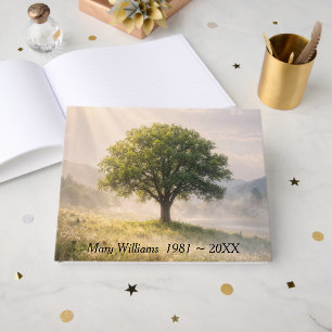 Memorial Service Solitary Tree in Mist  Guest Book