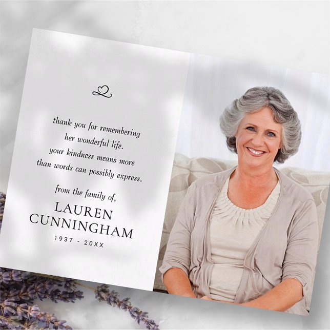 Memorial Simple Minimalist Modern Photo Postcard (Creator Uploaded)