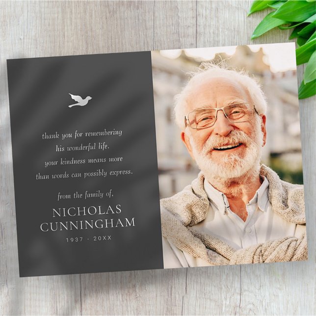 Memorial Simple Minimalist Modern Photo Postcard (Creator Uploaded)