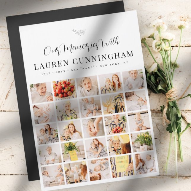 Memorial Simple Modern Minimalist 25 Photo Collage (Creator Uploaded)