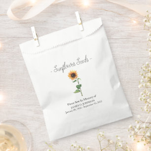 Memorial Sunflower Seed Funeral  Favour Bags