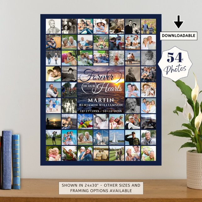 Memorial Sunset 54 Photo FOREVER IN OUR HEARTS Poster (Creator Uploaded)