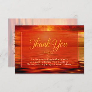 Memorial Sunset Ocean Horizon Thank You Card