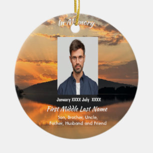 Memorial Sunset Water Reflection Sky Cloud Ceramic Tree Decoration