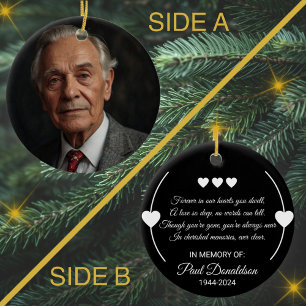 Memorial Sympathy Custom Photo and Text Ceramic Tree Decoration