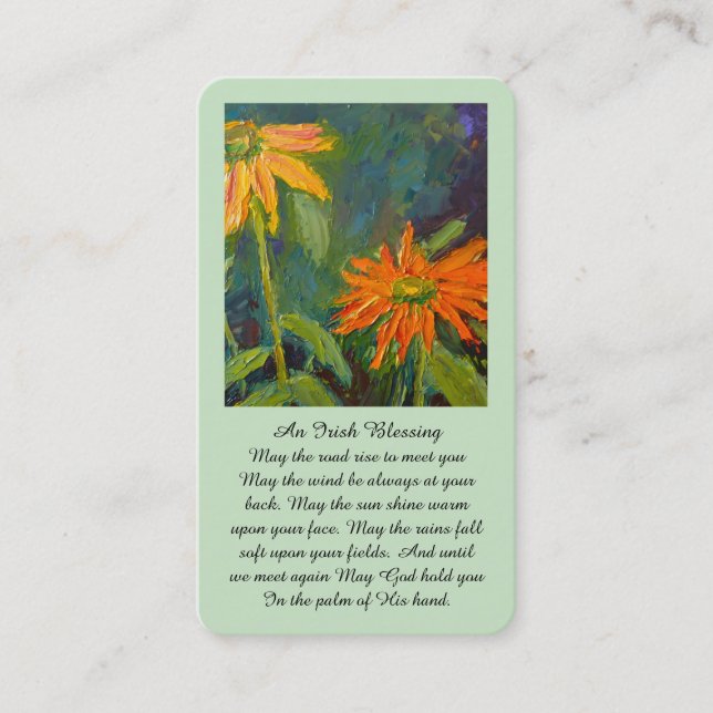  Memorial Sympathy Irish Blessing Purple Orange Business Card (Front)