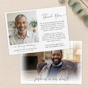 Memorial Thank You 2 Photo In Loving Memory Script Card