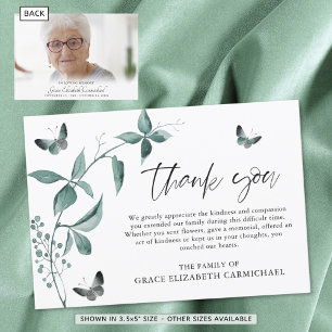 Memorial Thank You Butterfly Script Photo