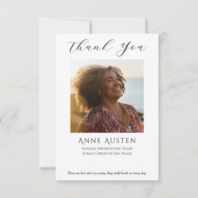Memorial Thank You Card  (Back)