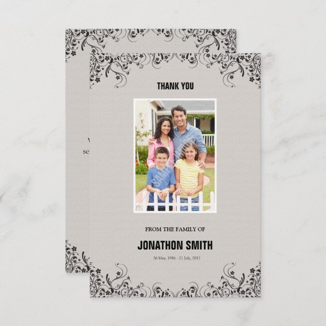 Memorial Thank You Card (Front/Back)