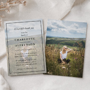 Memorial Thank You Card Funeral Photo Thanks