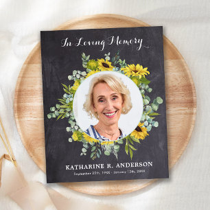 Memorial Thank You Cards Sympathy Photo Sunflowers