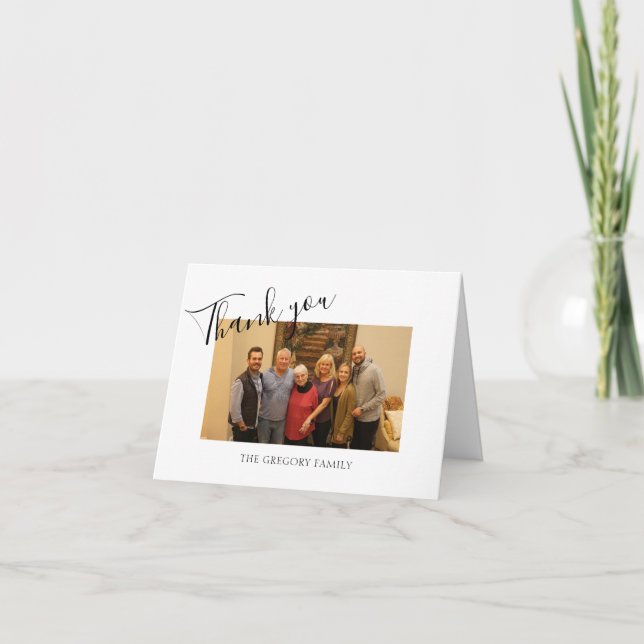 Memorial Thank you Classic Black and White  Card (Front)