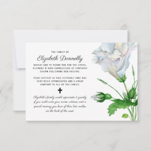 Memorial Thank You Note Keepsake Funeral Memory