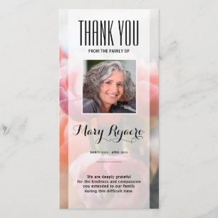 Memorial Thank You Photo Card