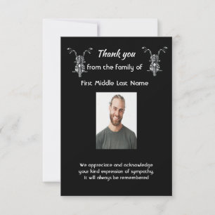 Memorial Thank you Photo Motorcycle Biker Card