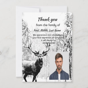 Memorial Thank You Stag Deer Hunter Outdoors Card