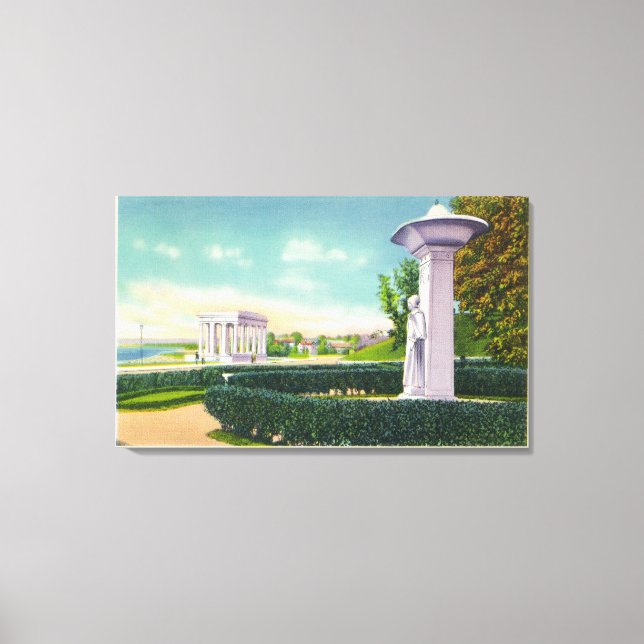 Memorial to the Mayflower Women, Portico View Canvas Print (Front)