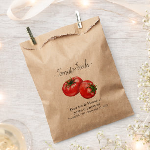 Memorial Tomato Seed Funeral Favour Bags