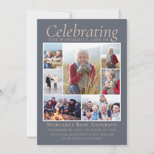 Memorial Tribute Photo Collage Keepsake  Thank You Card