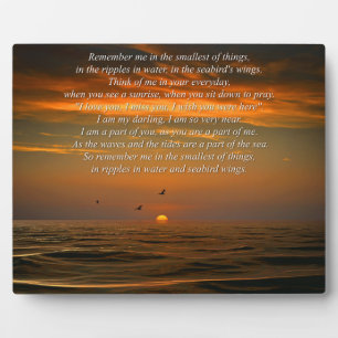 Memorial Tribute Remembrance Ocean Sea Plaque