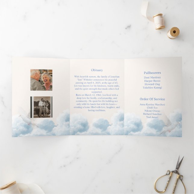 Memorial Trifold Funeral Template (Inside)