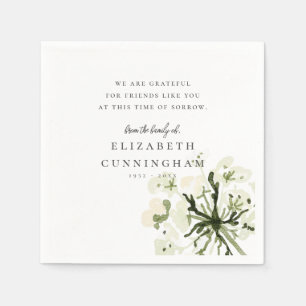 Memorial Watercolor Botanicals Floral Elegant Chic Napkin