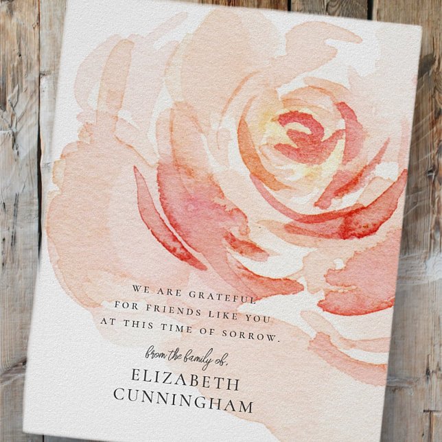 Memorial Watercolor Rose Flower Elegant Chic Poster (Creator Uploaded)