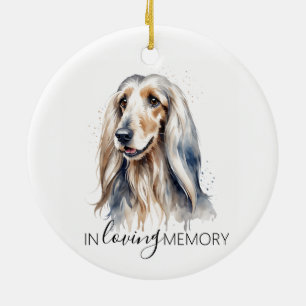 memorial watercolour Afghan Hound ornament