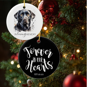 memorial watercolour black Labrador ornament