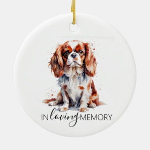 memorial watercolour Cavalier King Charles Ceramic Tree Decoration