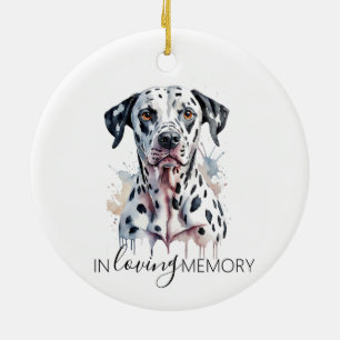 memorial watercolour Dalmatian Ceramic Tree Decoration