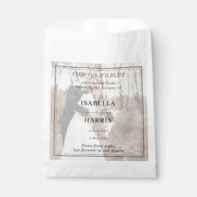Memorial Wild Bird Seed Favour Design Bags (Front)