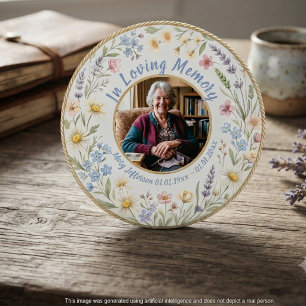 Memorial Wildflower Floral 7.5 Cm Round Badge