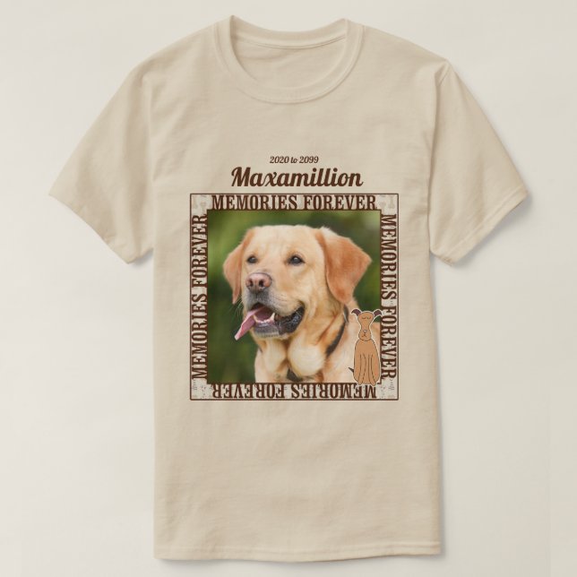 Memorialise Your Dog Custom Photo and Name T-Shirt (Design Front)