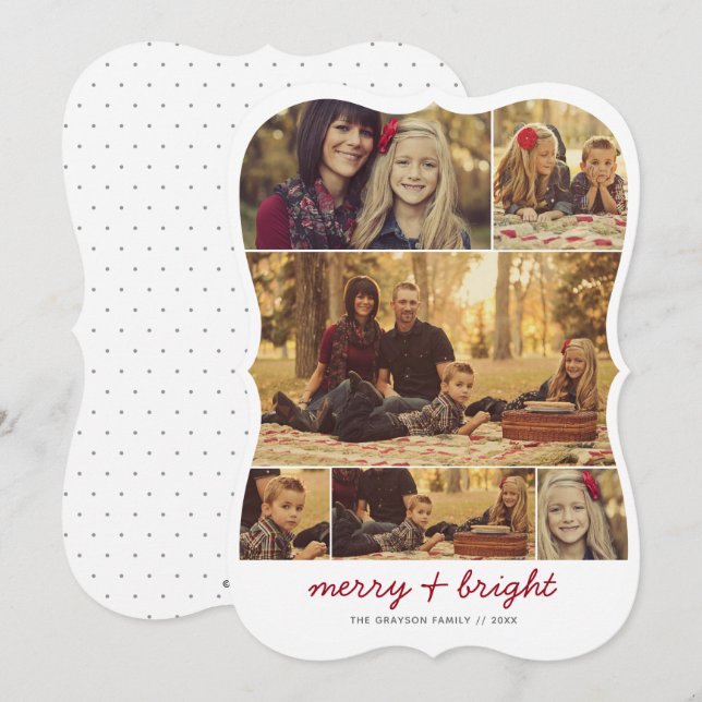 Memories 6 Photo Bracket Holiday Greeting Card (Front/Back)