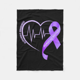 Memories alzheimer’s awareness purple ribbon fleece blanket